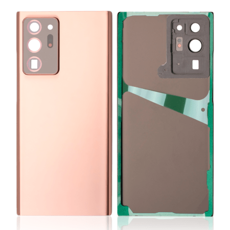Samsung Galaxy Note 20 Ultra 5G / Back Glass with Camera Lens / (With Logo) (Aftermarket Plus)) / Mystic Bronze